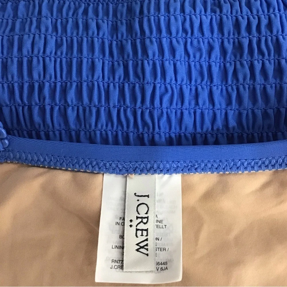 J Crew Blue Smocked One Piece Swimsuit  Size Small